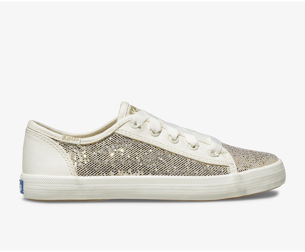 Keds Sneakers White - Kickstart Metallic Sparkle - Kids RLMSTU-618